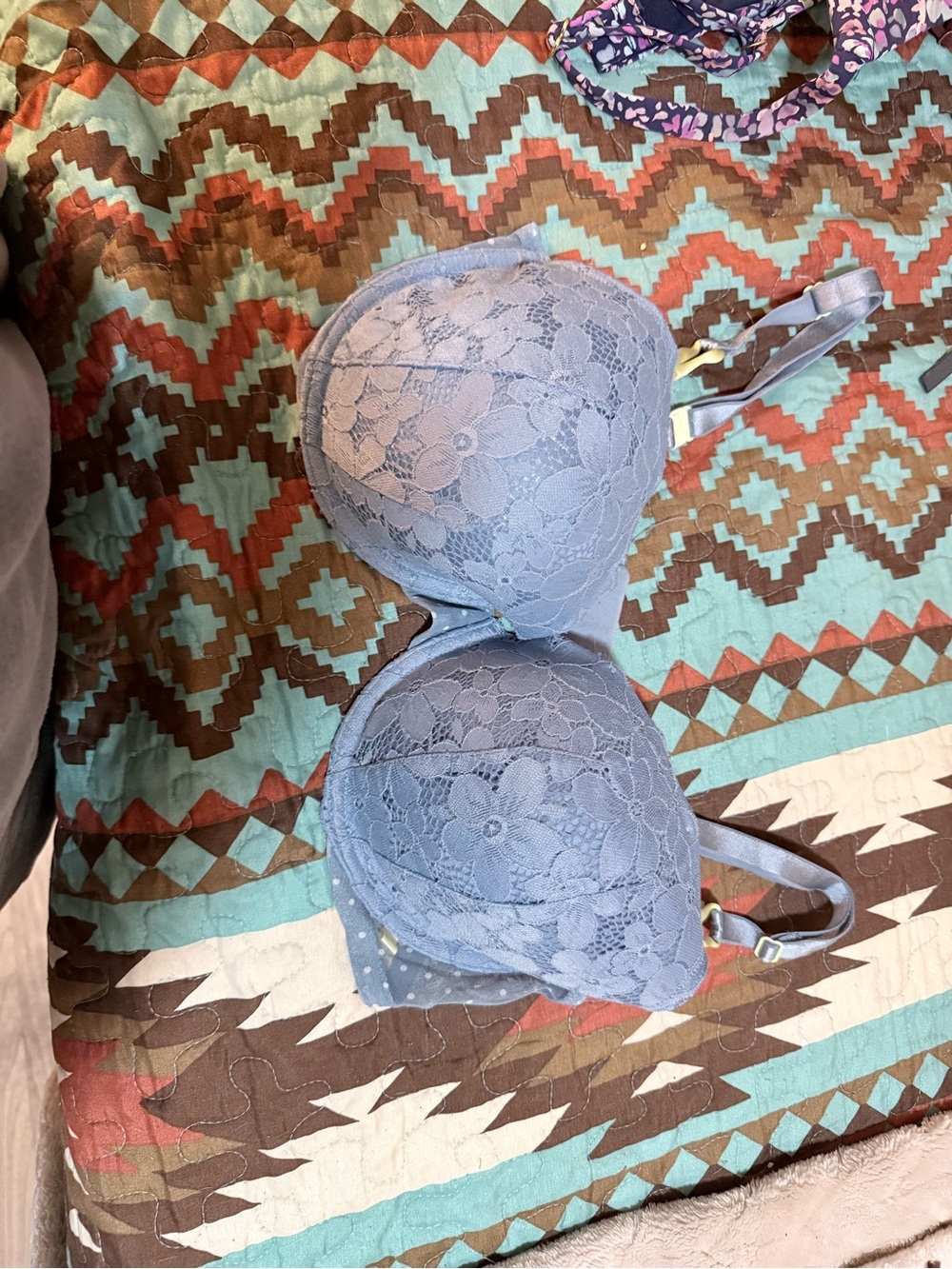Victoria's Secret Dusty Blue Lace Push-Up Bra